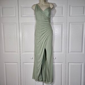 Azazie Sage Green Maxi Dress